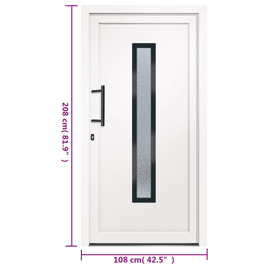 Voordeur 108x208 cm PVC wit