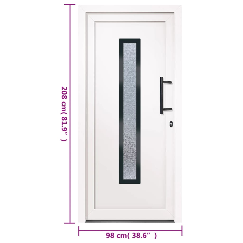 Voordeur 98x208 cm PVC wit