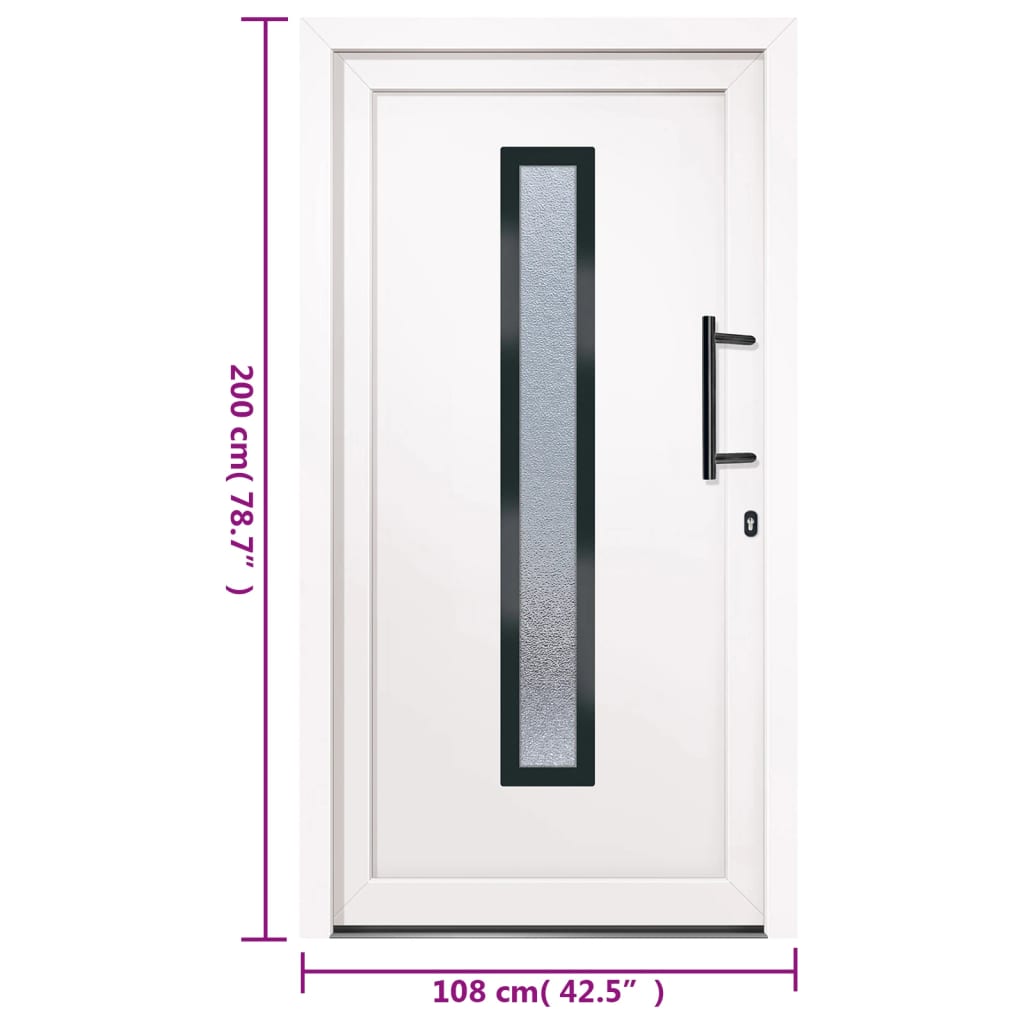 Voordeur 108x200 cm PVC wit