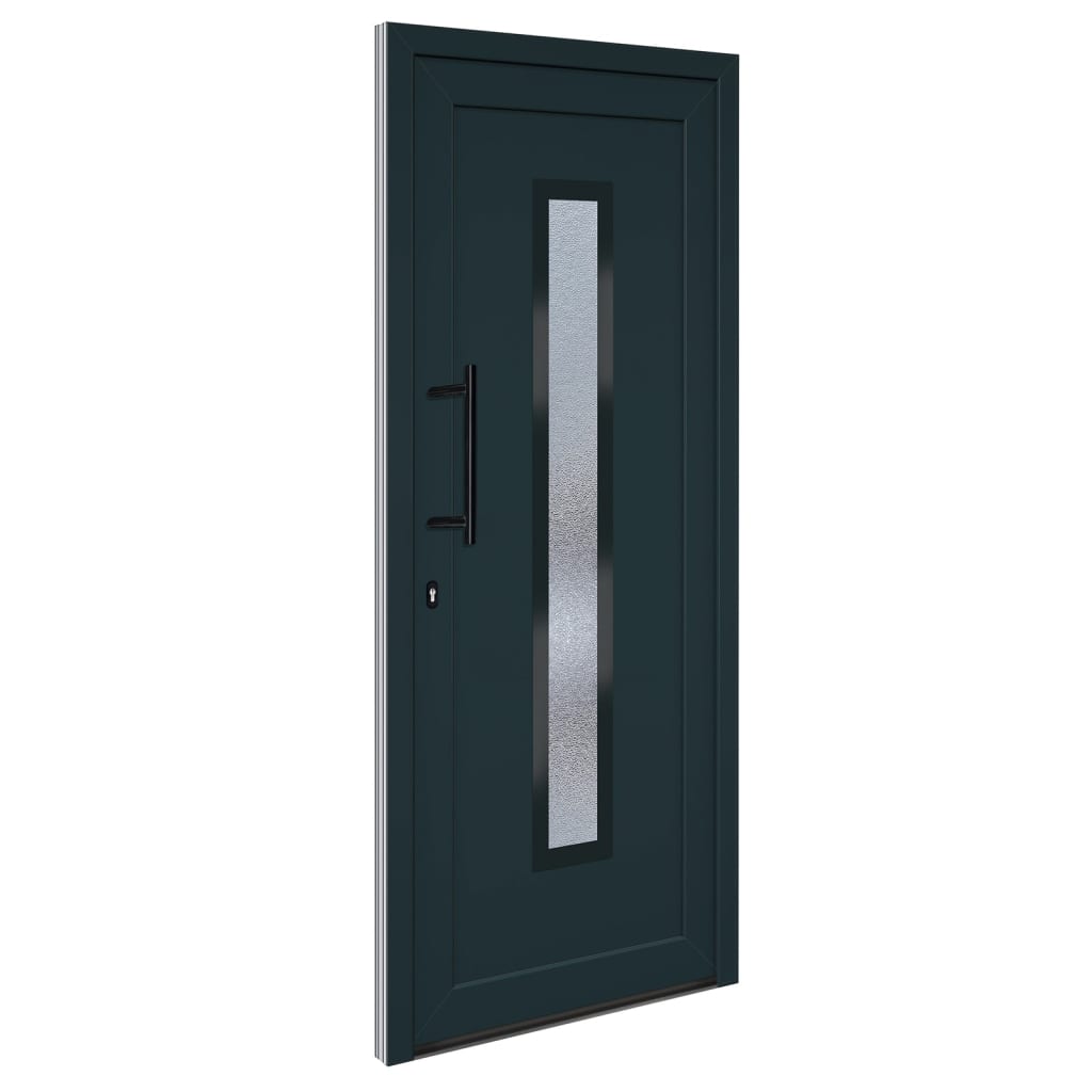 Voordeur 88x200 cm PVC antracietkleurig