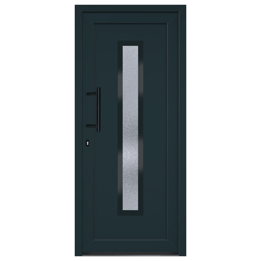 Voordeur 88x200 cm PVC antracietkleurig