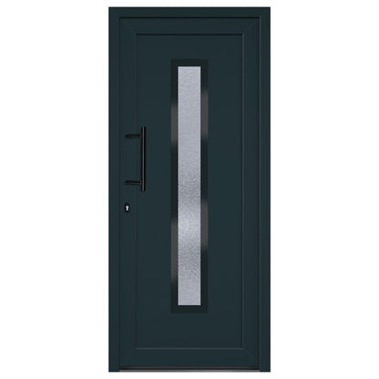 Voordeur 88x200 cm PVC antracietkleurig
