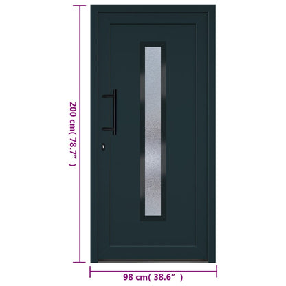 Voordeur 98x200 cm PVC antracietkleurig
