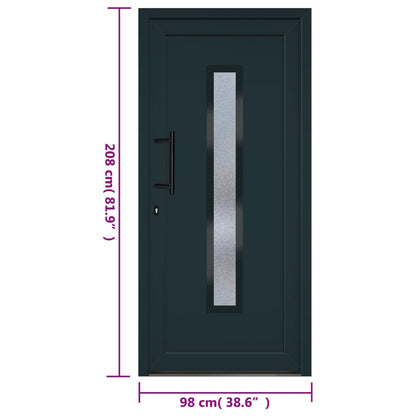Voordeur 98x208 cm PVC antracietkleurig