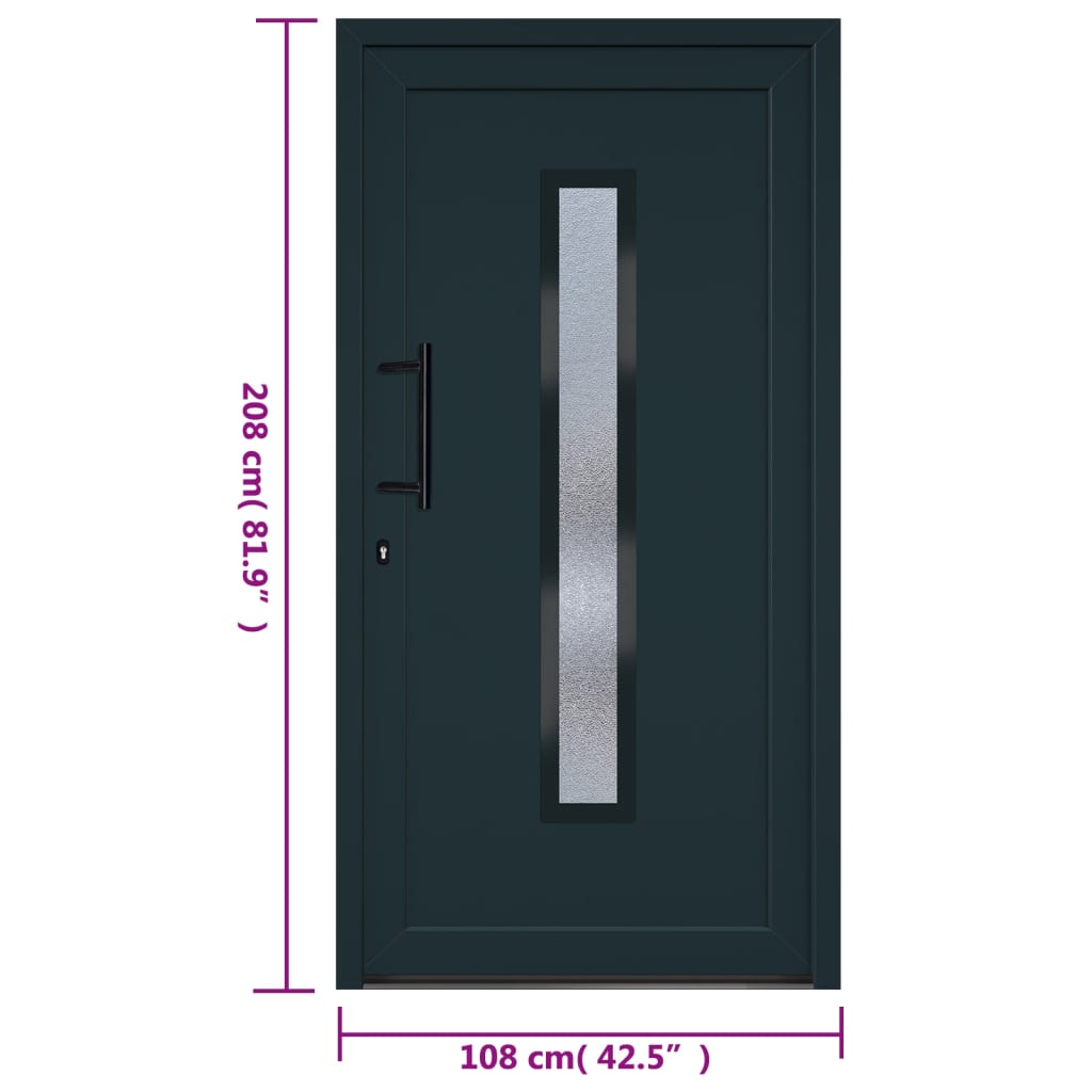 Voordeur 108x208 cm PVC antracietkleurig