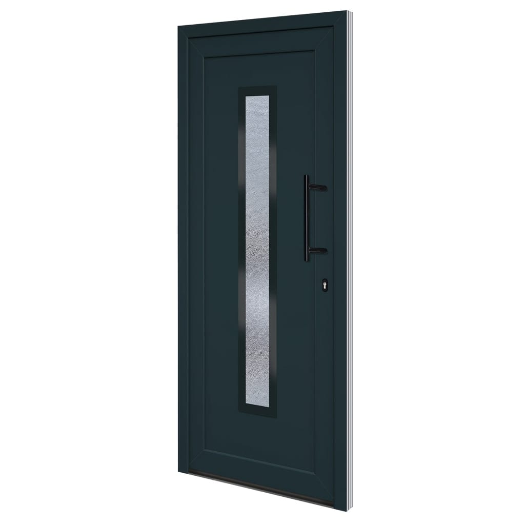 Voordeur 88x200 cm PVC antracietkleurig