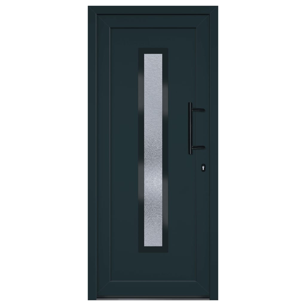 Voordeur 88x200 cm PVC antracietkleurig