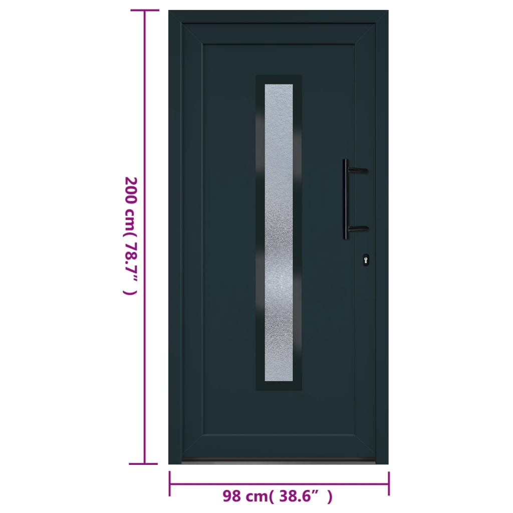 Voordeur 98x200 cm PVC antracietkleurig