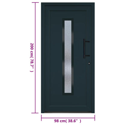 Voordeur 98x200 cm PVC antracietkleurig