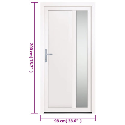 Voordeur 98x200 cm PVC wit