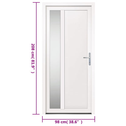 Voordeur 98x208 cm PVC wit
