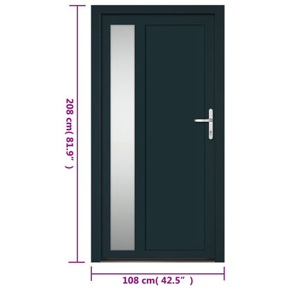 Voordeur 108x208 cm PVC antracietkleurig