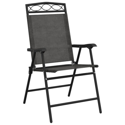 Tuinstoelen 4 st inklapbaar staal en textileen gemêleerd grijs