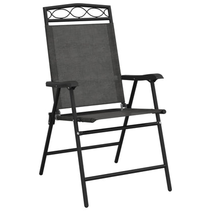 Tuinstoelen 8 st inklapbaar staal en textileen gemêleerd grijs