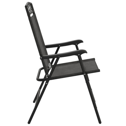 Tuinstoelen 8 st inklapbaar staal en textileen gemêleerd grijs