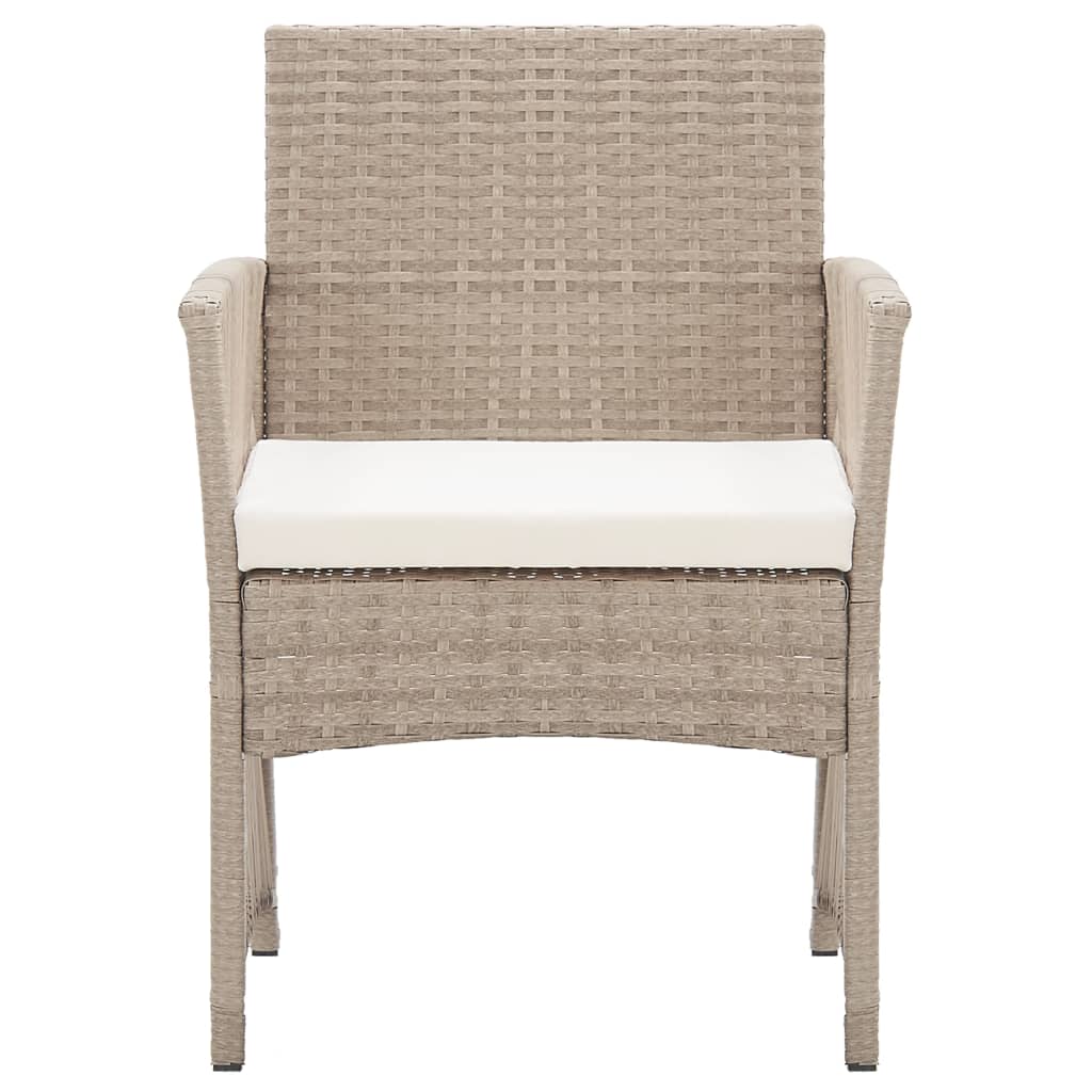 Tuinstoelen met kussens 2 st poly rattan beige