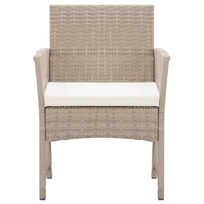 Tuinstoelen met kussens 2 st poly rattan beige
