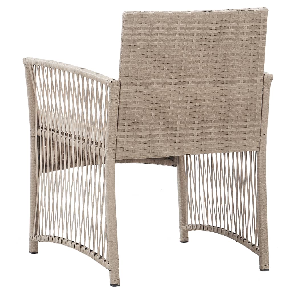 Tuinstoelen met kussens 2 st poly rattan beige