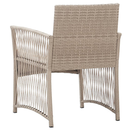 Tuinstoelen met kussens 2 st poly rattan beige