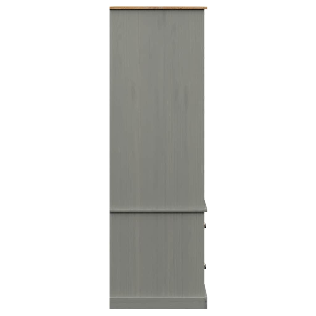 Kledingkast VIGO 90x55x170 cm massief grenenhout grijs