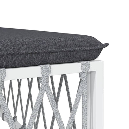 6-delige Loungeset met kussens staal wit