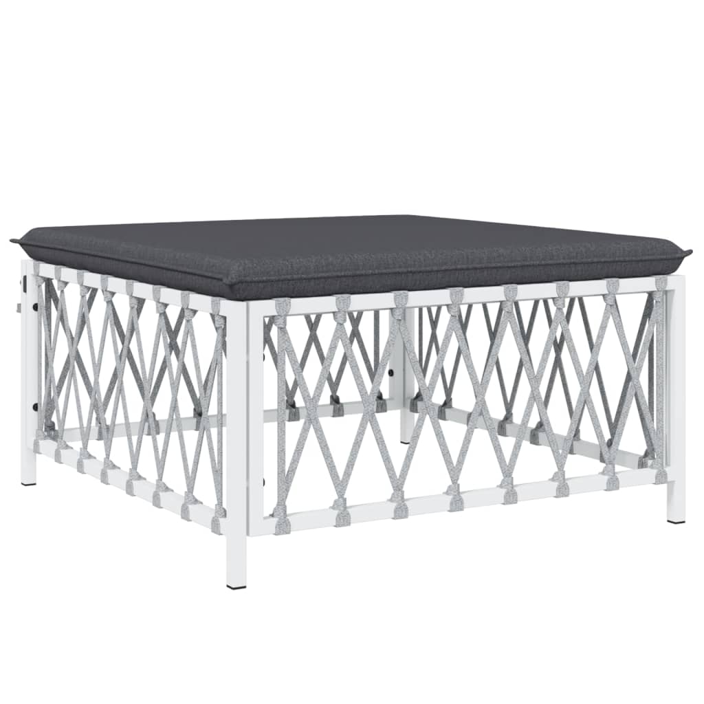 5-delige Loungeset met kussens staal wit