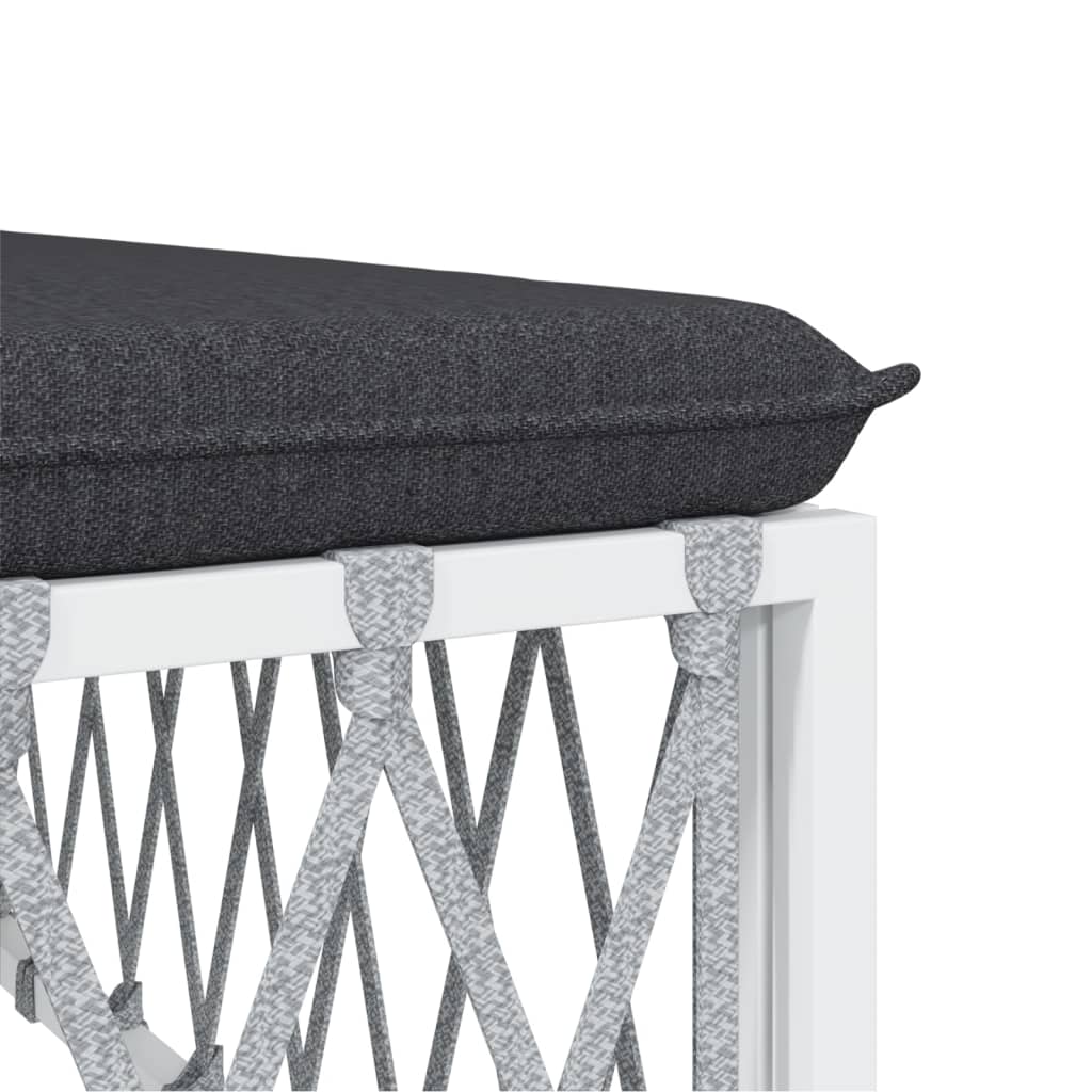 6-delige Loungeset met kussens staal wit