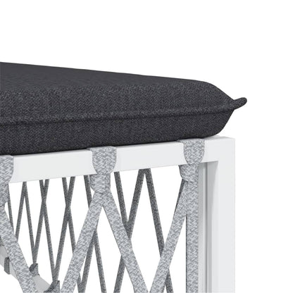 6-delige Loungeset met kussens staal wit