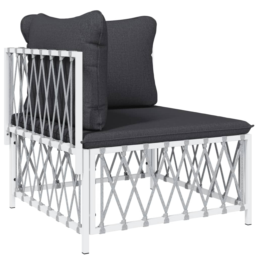 7-delige Loungeset met kussens staal wit