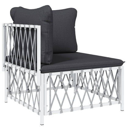 7-delige Loungeset met kussens staal wit