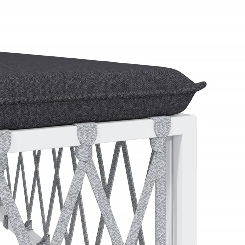 7-delige Loungeset met kussens staal wit