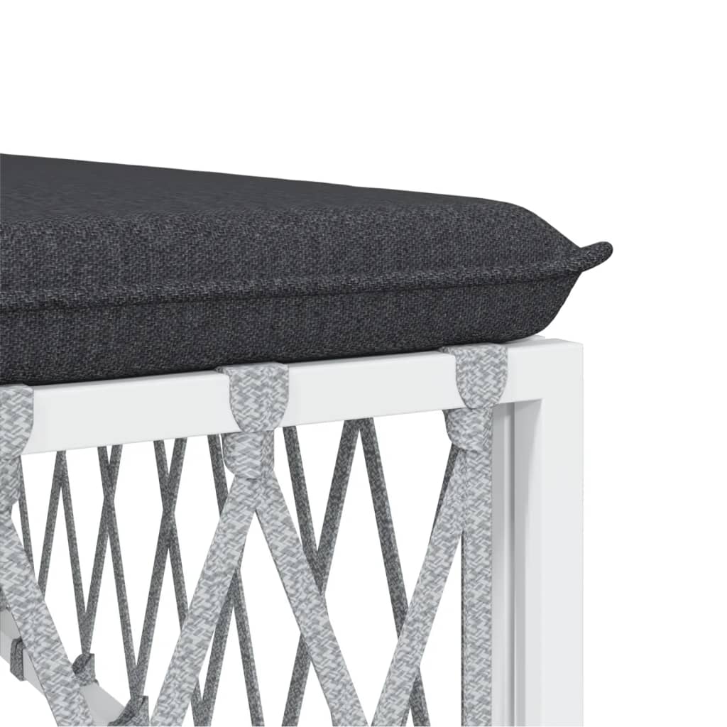9-delige Loungeset met kussens staal wit