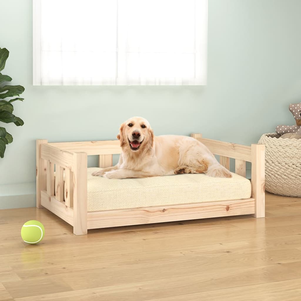 Hondenmand 75,5X55,5X28 Cm Massief Grenenhout 75.5 x 55.5 x 28 cm Naturel