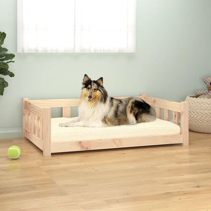 Hondenmand 95,5X65,5X28 Cm Massief Grenenhout 95.5 x 65.5 x 28 cm Naturel