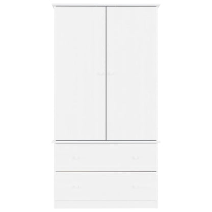 Kledingkast ALTA 90x55x170 cm massief grenenhout wit