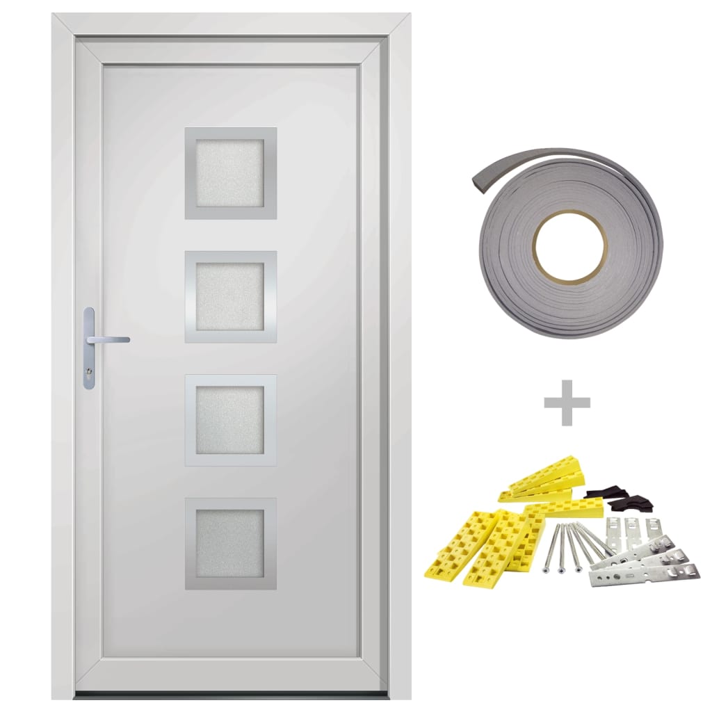 Voordeur 98x208 cm PVC wit