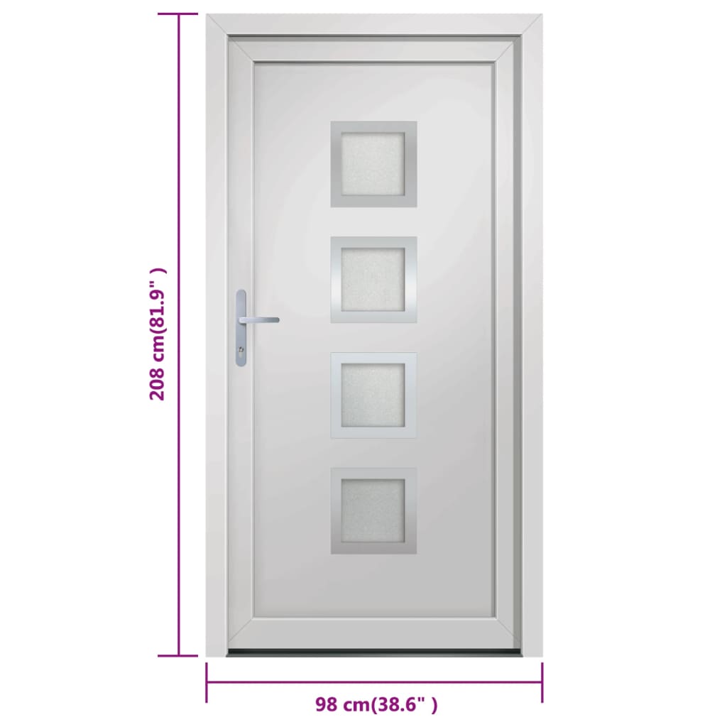 Voordeur 98x208 cm PVC wit