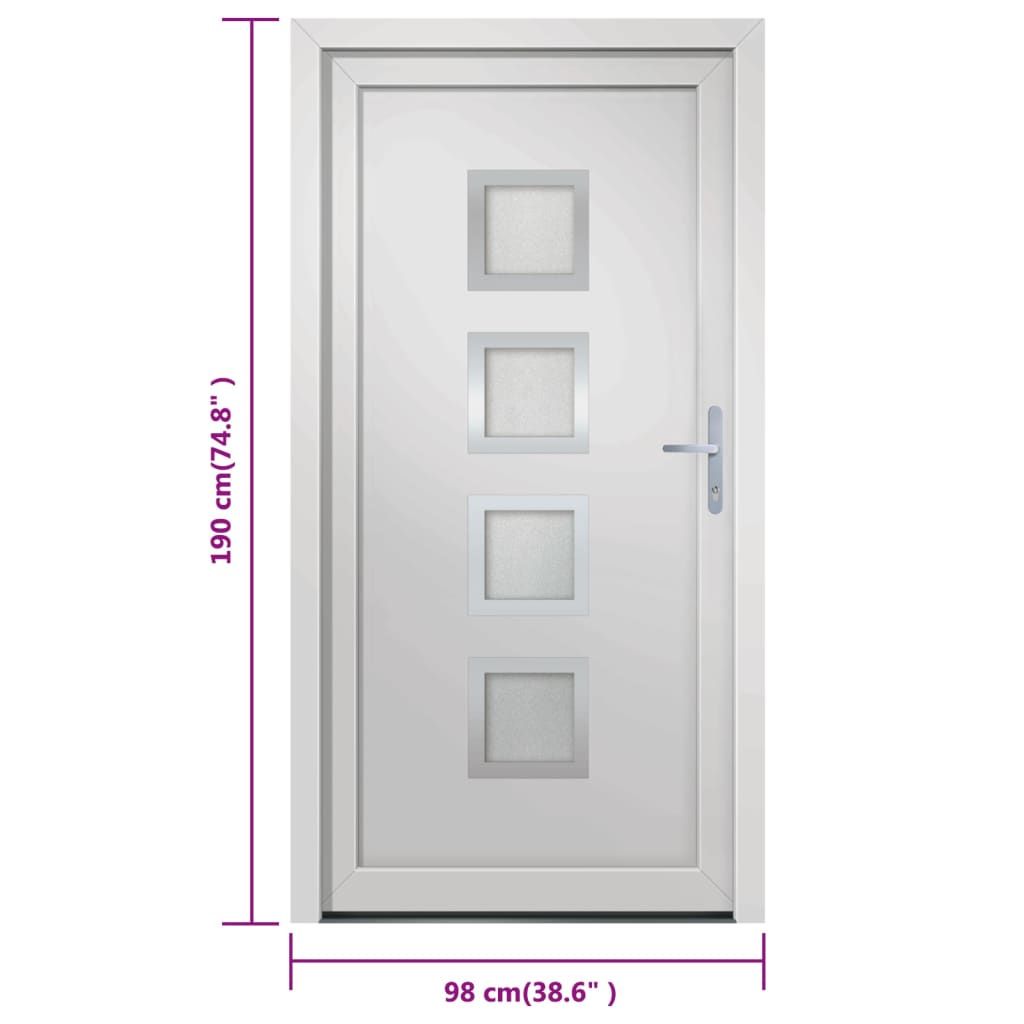 Voordeur 98x190 cm PVC wit