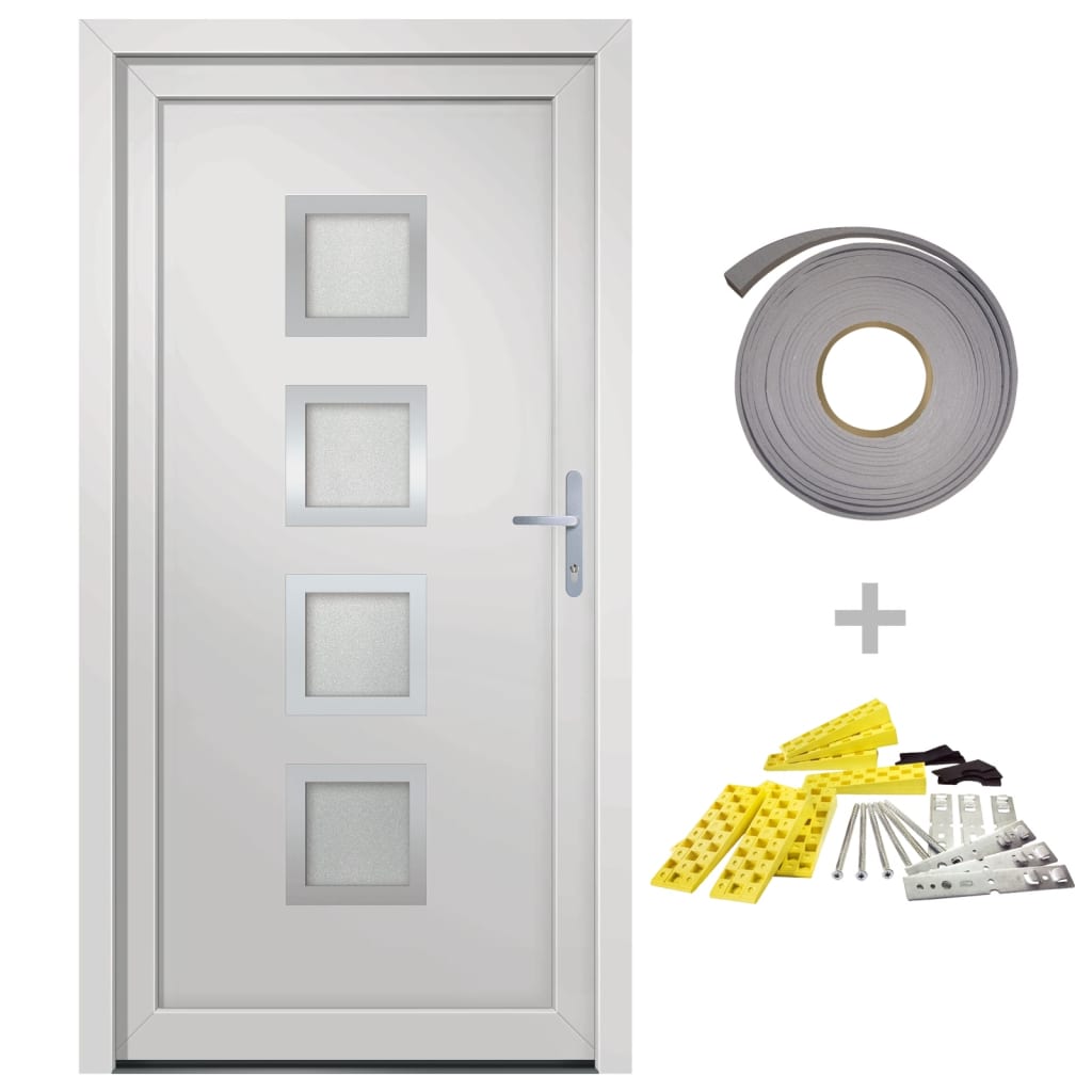 Voordeur 98x208 cm PVC wit