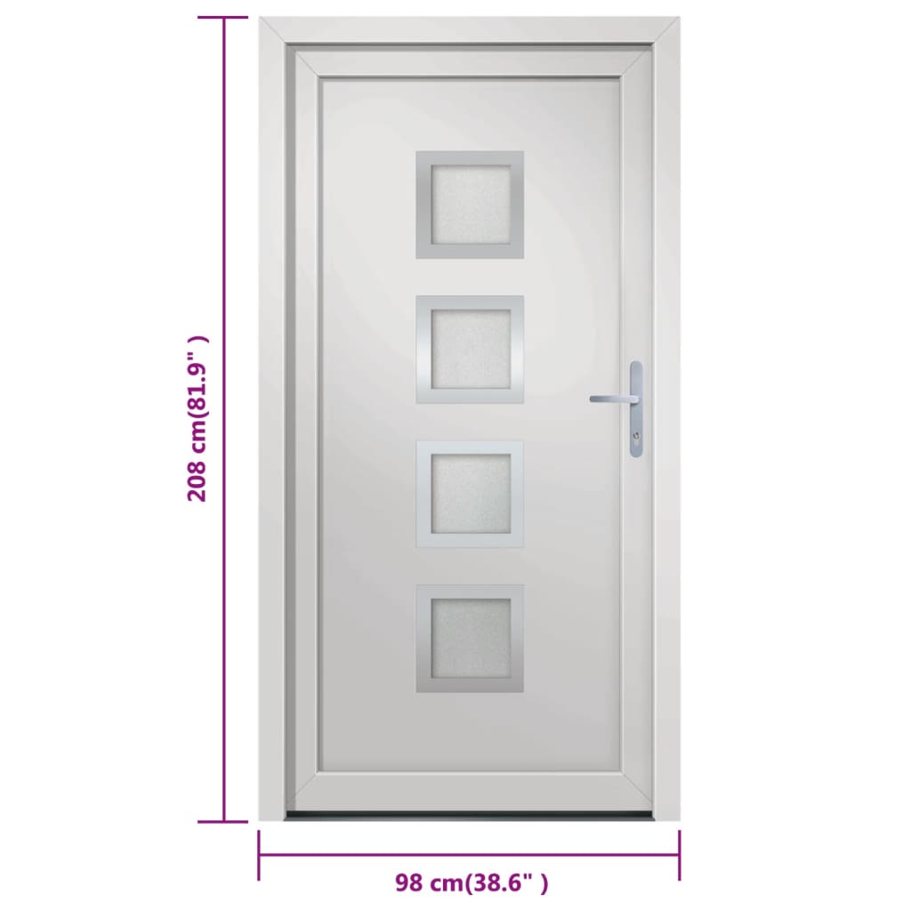 Voordeur 98x208 cm PVC wit