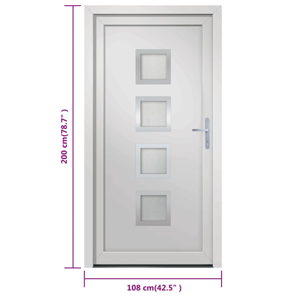 Voordeur 108x200 cm PVC wit