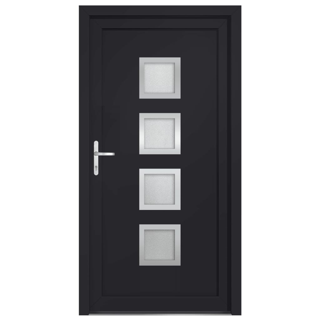 Voordeur 88x200 cm PVC antracietkleurig
