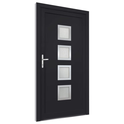 Voordeur 88x200 cm PVC antracietkleurig