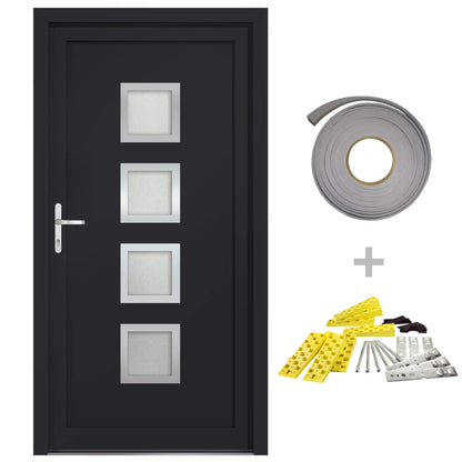 Voordeur 98x190 cm PVC antracietkleurig