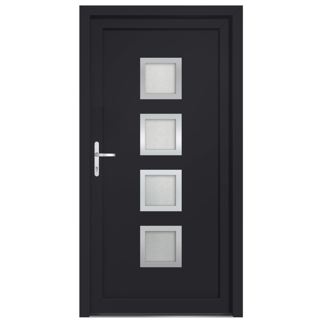 Voordeur 98x190 cm PVC antracietkleurig