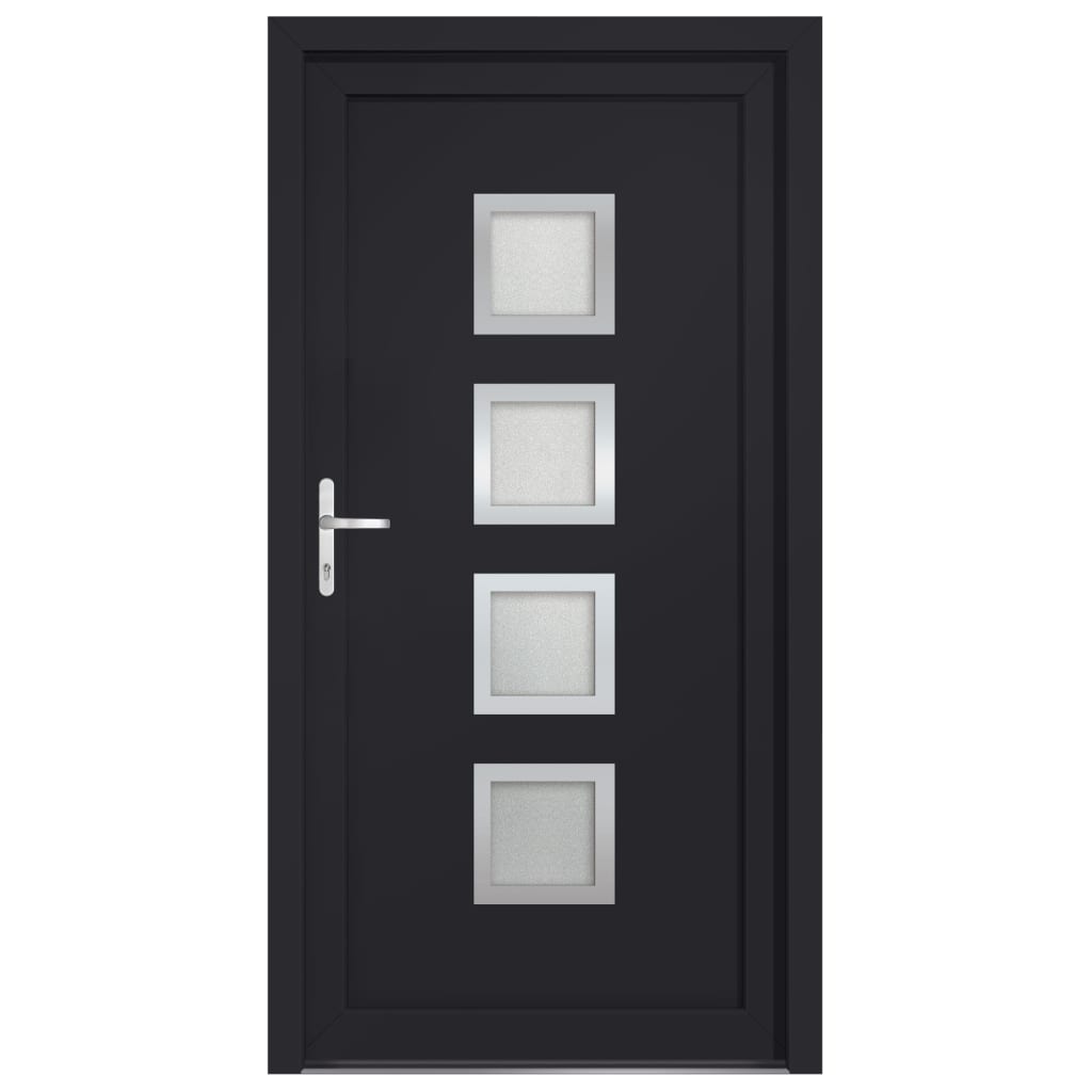 Voordeur 98x208 cm PVC antracietkleurig
