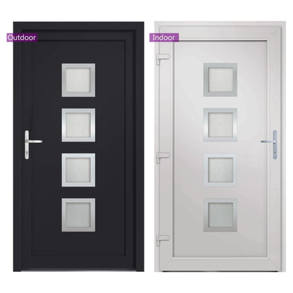 Voordeur 98x208 cm PVC antracietkleurig