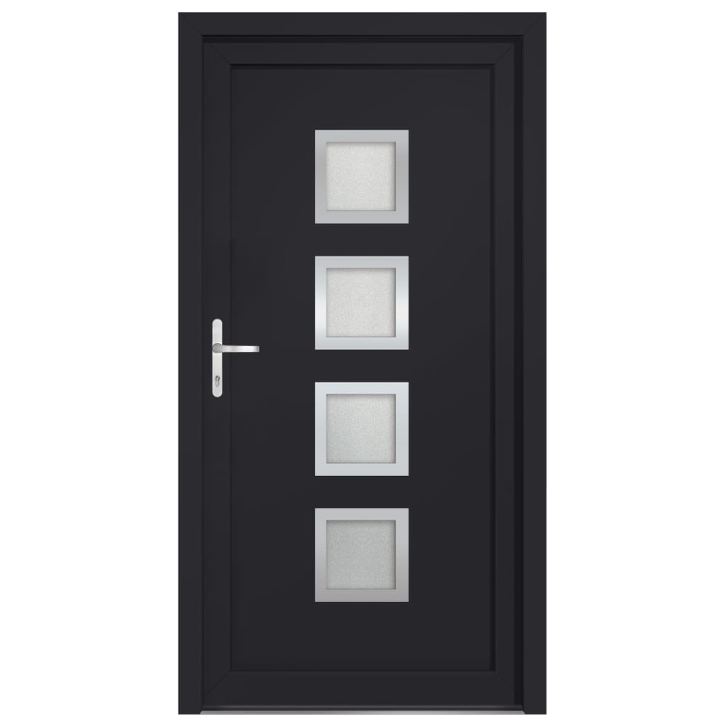 Voordeur 108x208 cm PVC antracietkleurig