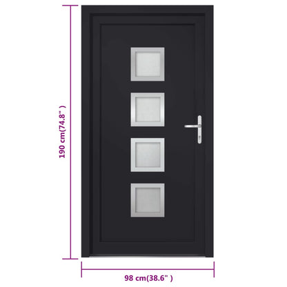 Voordeur 98x190 cm PVC antracietkleurig