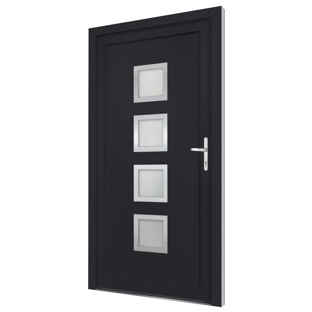 Voordeur 98x200 cm PVC antracietkleurig